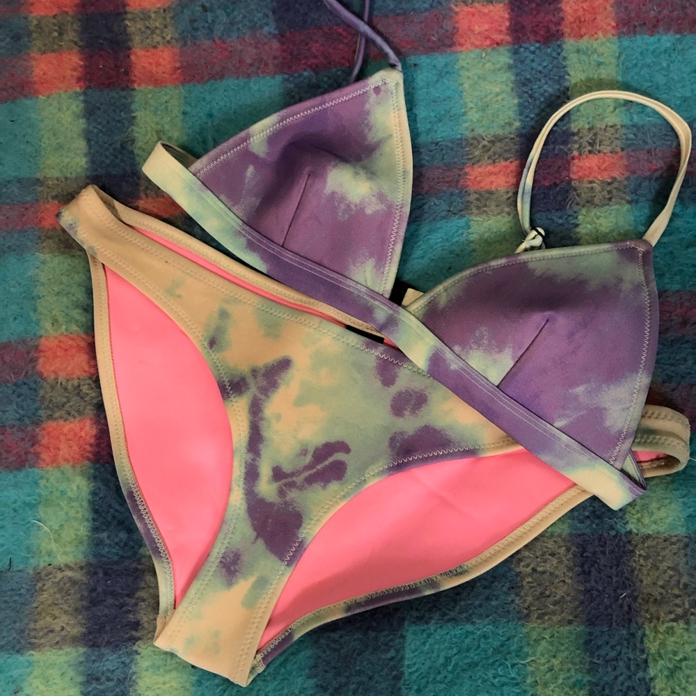TRIANGL Tie Dye Neoprene bikini M top/ L Bottom